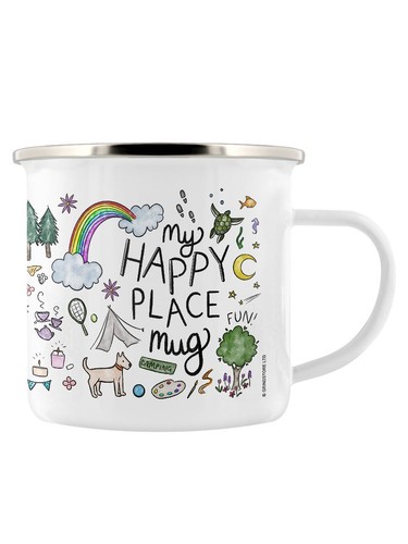 Happy place emaille tasse - place,
